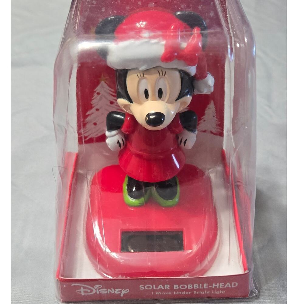 Disney Holiday Minnie Mouse Solar Dancing Bobble-Head Figure